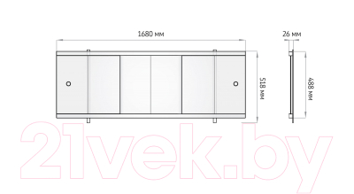 Экран для ванны Alavann Оптима 170 НП