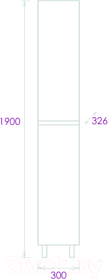 Шкаф-пенал для ванной Onika Милтон 30 / 403077 (белый)