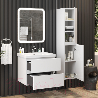 Шкаф-пенал для ванной Onika Эвада 30 / 403079 (белый)