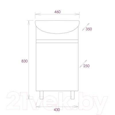 Тумба под умывальник Onika Милтон 45 (104510)