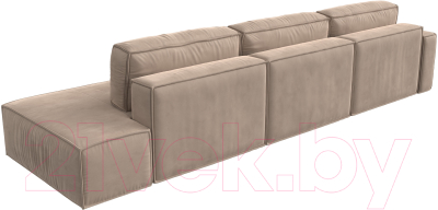 Диван угловой Лига Диванов Прага Модерн Лонг левый (велюр бежевый)