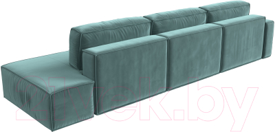 Диван угловой Лига Диванов Прага Модерн Лонг левый (велюр бирюзовый)