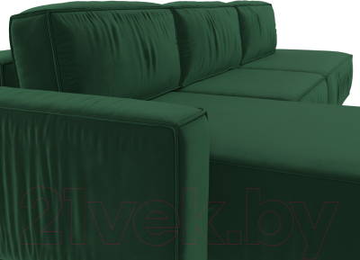 Диван угловой Лига Диванов Прага Модерн Лонг левый (велюр зеленый)