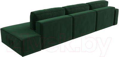 Диван угловой Лига Диванов Прага Модерн Лонг левый (велюр зеленый)