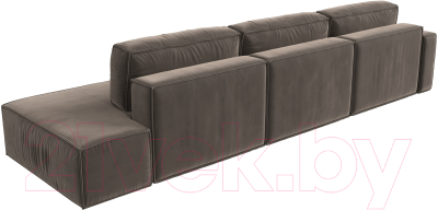 Диван угловой Лига Диванов Прага Модерн Лонг левый (велюр коричневый)