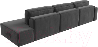 Диван угловой Лига Диванов Прага Модерн Лонг левый (велюр серый)