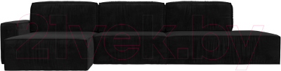 Диван угловой Лига Диванов Прага Модерн Лонг левый (велюр черный)