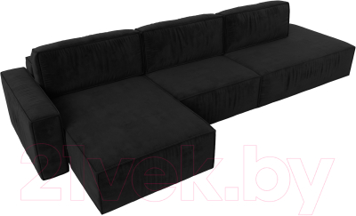 Диван угловой Лига Диванов Прага Модерн Лонг левый (велюр черный)