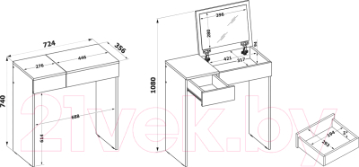 Туалетный столик Сокол-Мебель СП-22
