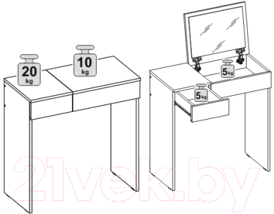 Туалетный столик Сокол-Мебель СП-22