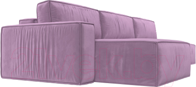 Диван угловой Лига Диванов Прага Модерн Лонг левый (микровельвет сиреневый)