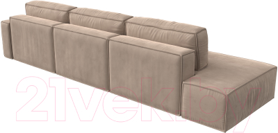 Диван угловой Лига Диванов Прага Модерн Лонг правый (велюр бежевый)