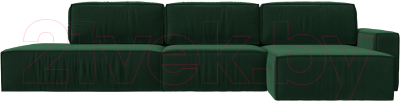 Диван угловой Лига Диванов Прага Модерн Лонг правый (велюр зеленый)