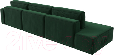 Диван угловой Лига Диванов Прага Модерн Лонг правый (велюр зеленый)