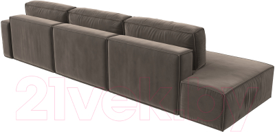 Диван угловой Лига Диванов Прага Модерн Лонг правый (велюр коричневый)