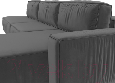 Диван угловой Лига Диванов Прага Модерн Лонг правый (велюр серый)