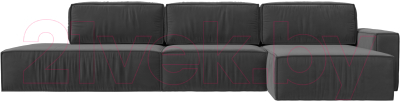 Диван угловой Лига Диванов Прага Модерн Лонг правый (велюр серый)