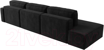 Диван угловой Лига Диванов Прага Модерн Лонг правый (велюр черный)