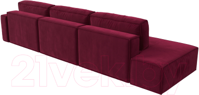 Диван угловой Лига Диванов Прага Модерн Лонг правый (микровельвет бордовый)