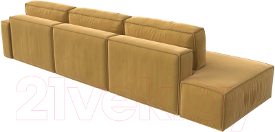 Диван угловой Лига Диванов Прага Модерн Лонг правый (микровельвет желтый)