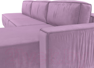 Диван угловой Лига Диванов Прага Модерн Лонг правый (микровельвет сиреневый)