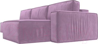 Диван угловой Лига Диванов Прага Модерн Лонг правый (микровельвет сиреневый)