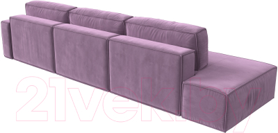 Диван угловой Лига Диванов Прага Модерн Лонг правый (микровельвет сиреневый)