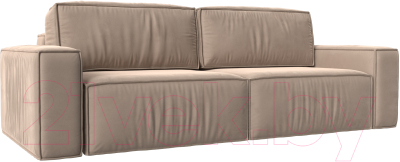 Диван Лига Диванов Прага Классик (велюр бежевый) - фото