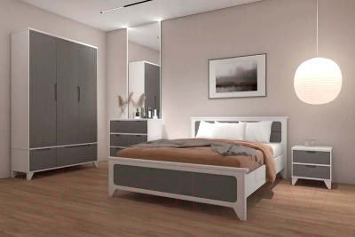 Комод Боринское Мебель Соня (белый/серый)