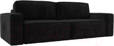 Диван Лига Диванов Прага Классик (велюр черный) - фото