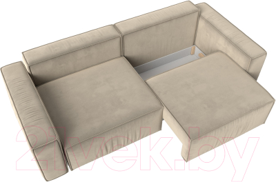 Диван Лига Диванов Прага Классик (микровельвет бежевый)