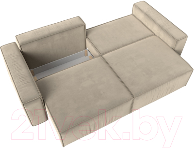 Диван Лига Диванов Прага Классик (микровельвет бежевый)