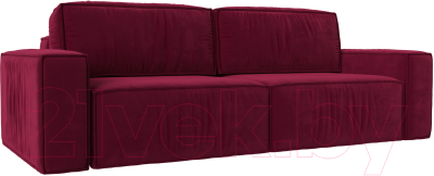Диван Лига Диванов Прага Классик (микровельвет бордовый) - фото