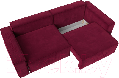 Диван Лига Диванов Прага Классик (микровельвет бордовый)