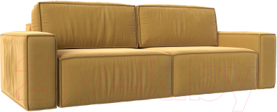 Диван Лига Диванов Прага Классик (микровельвет желтый) - фото