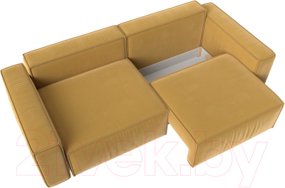 Диван Лига Диванов Прага Классик (микровельвет желтый)
