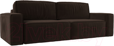Диван Лига Диванов Прага Классик (микровельвет коричневый) - фото