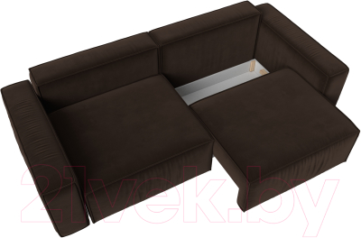 Диван Лига Диванов Прага Классик (микровельвет коричневый)