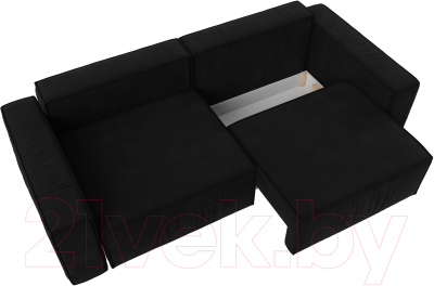 Диван Лига Диванов Прага Классик (микровельвет черный)