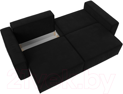 Диван Лига Диванов Прага Классик (микровельвет черный)