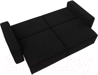 Диван Лига Диванов Прага Классик (микровельвет черный)