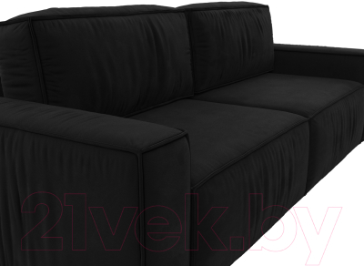 Диван Лига Диванов Прага Классик (микровельвет черный)