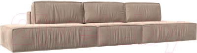 Диван Лига Диванов Прага Лофт Лонг (велюр бежевый) - фото