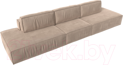 Диван Лига Диванов Прага Лофт Лонг (велюр бежевый)