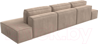 Диван Лига Диванов Прага Лофт Лонг (велюр бежевый)