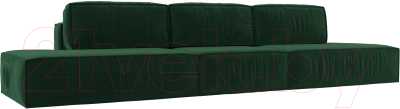 Диван Лига Диванов Прага Лофт Лонг (велюр зеленый) - фото