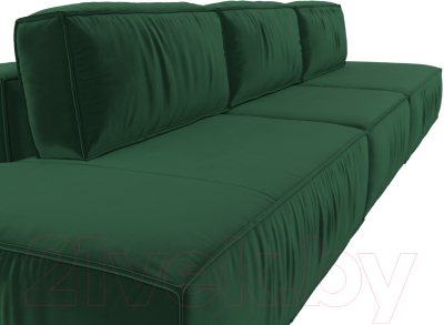 Диван Лига Диванов Прага Лофт Лонг (велюр зеленый)