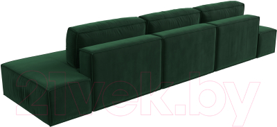Диван Лига Диванов Прага Лофт Лонг (велюр зеленый)