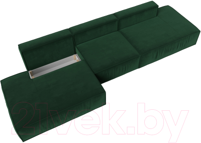 Диван Лига Диванов Прага Лофт Лонг (велюр зеленый)
