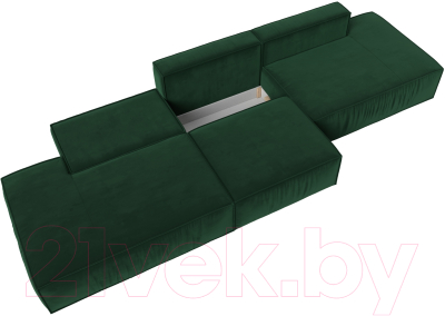 Диван Лига Диванов Прага Лофт Лонг (велюр зеленый)